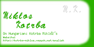 miklos kotrba business card